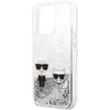 Apple iPhone 13 Pro Karl Lagerfeld dėklas Liquid Glitter Karl&Choupette (KLHCP13LGKCS) sidabrinės spalvos