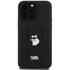 Karl Lagerfeld KLHCP13LGSACHPK Apple iPhone 13 Pro / 13 6.1″ juodos spalvos kietas dėklas Gripstand Saffiano Choup