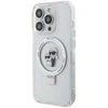 Karl Lagerfeld KLHMP13LHMRSKCH Apple iPhone 13 Pro / 13 6.1″ baltos spalvos kietas dėklas Ring Stand Karl&Choupettt