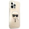Apple iPhone 13 Pro Karl Lagerfeld dėklas Glitter Karl`s Head (KLHCP13LKHTUGLGO) aukso spalvos