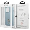 Guess GUHCP13XPS4MB Apple iPhone 13 Pro Max 6,7″ mėlynas kietas dėklas Saffiano 4G Small Metal Logo