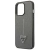 Guess GUHCP13XPSATLG Apple iPhone 13 Pro Max 6,7″ sidabrinis kietas dėklas SaffianoTriangle Logo