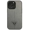 Guess GUHCP13XPSATLG Apple iPhone 13 Pro Max 6,7″ sidabrinis kietas dėklas SaffianoTriangle Logo