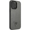 Guess GUHCP13XPSATLG Apple iPhone 13 Pro Max 6,7″ sidabrinis kietas dėklas SaffianoTriangle Logo