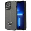 Guess GUHCP13XPSATLG Apple iPhone 13 Pro Max 6,7″ sidabrinis kietas dėklas SaffianoTriangle Logo