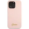 Guess GUHCP13XLSLMGLP Apple iPhone 13 Pro Max 6.7″ light rožinės spalvos kietas dėklas Silicone Script Gold Log