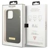Apple iPhone 13 Pro Max Guess Dėklas silikoninis Logo Plate MagSafe (GUHMP13XSPLG) pilkos spalvos