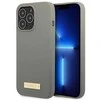 Apple iPhone 13 Pro Max Guess Dėklas silikoninis Logo Plate MagSafe (GUHMP13XSPLG) pilkos spalvos