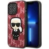 Apple iPhone 13 Pro Max Karl Lagerfeld dėklas Monogram Ikonik Patch raudonos spalvos