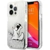 Apple iPhone 13 Pro Max Karl Lagerfeld dėklas Liquid Glitter Choupette Fun (KLHCP13XGCFS) sidabrinės spalvos