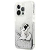 Apple iPhone 13 Pro Max Karl Lagerfeld dėklas Liquid Glitter Choupette Fun (KLHCP13XGCFS) sidabrinės spalvos