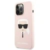 Karl Lagerfeld KLHCP13XSLKHLP Apple iPhone 13 Pro Max 6,7″ light rožinės spalvos kietas dėklas Silicone Karl`s