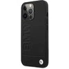 BMW BMHMP14SSLLBK Apple iPhone 14 / 15 / 13 6.1″ juodos spalvos kietas dėklas Signature Logo Imprint Magsafe