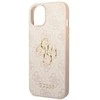 Guess PU 4G Metal Logo dėklas skirtas Apple iPhone 14 rožinės spalvos