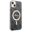 Guess Rinkinys GUBPP14SH4EACSK Dėklas+ Įkroviklis Apple iPhone 14 / 15 / 13 6,1″ juodos spalvos kietas dėklas 4G Print M