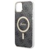 Guess Rinkinys GUBPP14SH4EACSK Dėklas+ Įkroviklis Apple iPhone 14 / 15 / 13 6,1″ juodos spalvos kietas dėklas 4G Print M