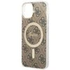 Guess telefono dėklas iPhone 14 6,1 GUHMP14SP4RPSW ruda hartelefono dėklas Magsafe 4G Printed Stripes
