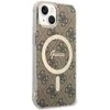 Guess telefono dėklas iPhone 14 6,1 GUHMP14SP4RPSW ruda hartelefono dėklas Magsafe 4G Printed Stripes