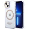 Apple iPhone 14 Guess Dėklas Gold Outline Translucent MagSafe (GUHMP14SHTCMU) violetinės spalvos