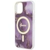 Apple iPhone 14 Guess dėklas Golden Marble Collection MagSafe (GUHMP14SHTMRSU) violetinės spalvos