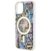 Guess GUHMP14SHLEOPWB Apple iPhone 14 / 15 / 13 6.1″ mėlynas kietas dėklas Leopard MagSafe