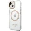 Apple iPhone 14 Guess Dėklas Metal Outline Magsafe (GUHMP14SHTRMD) aukso spalvos