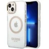 Apple iPhone 14 Guess Dėklas Metal Outline Magsafe (GUHMP14SHTRMD) aukso spalvos