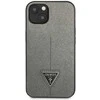 Guess GUHCP14SPSATLG Apple iPhone 14 / 15 / 13 6.1″ sidabrinis kietas dėklas SaffianoTriangle Logo