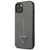 Guess GUHCP14SPSATLG Apple iPhone 14 / 15 / 13 6.1″ sidabrinis kietas dėklas SaffianoTriangle Logo