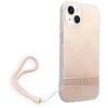Dėklas Guess GUOHCP14MH4STP Apple iPhone 14 Plus / 15 Plus 6.7″ rožinės spalvos hardcase 4G Print Strap