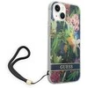 Guess GUOHCP14MHFLSB Apple iPhone 14 Plus / 15 Plus 6.7" mėlynas kietas dėklas su gėlių raštu