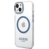 Apple iPhone 14 Plus Guess Dėklas Metal Outline Magsafe (GUHMP14MHTRMB) mėlynos spalvos