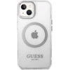 Guess GUHMP14MHTRMS Apple iPhone 14 Plus / 15 Plus 6.7″ sidabrinis kietas dėklas Metal Outline Magsafe
