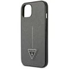 Guess GUHCP14MPSATLG Apple iPhone 14 Plus/ 15 Plus 6.7″ sidabrinis kietas dėklas SaffianoTriangle Logo