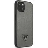 Guess GUHCP14MPSATLG Apple iPhone 14 Plus/ 15 Plus 6.7″ sidabrinis kietas dėklas SaffianoTriangle Logo