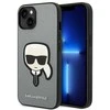 Apple iPhone 14 plus Karl Lagerfeld dėklas Saffiano Karl`s Head Patch sidabrinės spalvos