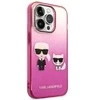 Karl Lagerfeld KLHCP14MTGKCP iPhone 14 Plus 6,7 colio kietas dėklas, eilinis/rožinis gradientas Karl & Choupette