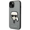 Apple iPhone 14 plus Karl Lagerfeld dėklas Saffiano Karl`s Head Patch sidabrinės spalvos