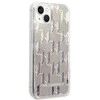 Apple iPhone 14 Plus Karl Lagerfeld dėklas Liquid Glitter Monogram sidabrinės spalvos