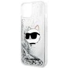Karl Lagerfeld KLHCP14MLNCHCS Apple iPhone 14 Plus / 15 Plus 6,7″ sidabrinis kietas dėklas Glitter Choupette