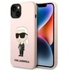 Dėklas Karl Lagerfeld KLHCP14MSNIKBCP IPHONE 14 PLUS / 15 PLUS 6.7 "HARDCASE Rožinis / Rožinis SILICONE IKONIK