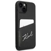Dėklas Apple iPhone 14 Plus Karl Lagerfeld Signature Logo Cardslot (KLHCP14MCSSK) juodos spalvos