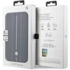 Apple iPhone 14 Pro BMW Bookdėklas odinis Stamp Mėlyna Lines (BMBKP14L22RVSK) juodos spalvos