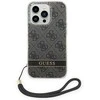 Dėklas Guess GUOHCP14LH4STK Apple iPhone 14 Pro 6,1″juodos spalvos hardcase 4G Print Strap