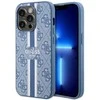 Guess telefono dėklas iPhone 14 Pro 6,1 GUHMP14LP4RPSB mėlynas hardtelefono dėklas Magsafe 4G Printed Stripes