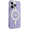 Apple iPhone 14 Pro Guess dėklas Glitter Gold MagSafe (GUHMP14LHCMCGU) violetinės spalvos
