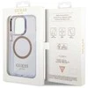 Guess dėklas iPhone 14 Pro 6,1 GUHMP14LHTCMU violetinė HC Magsafe Gold Outline Translucent