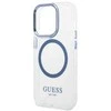 Guess GUHMP14LHTRMB Apple iPhone 14 Pro 6,1″ mėlynas kietas dėklas Metal Outline Magsafe