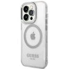 Apple iPhone 14 Pro Guess Dėklas Metal Outline Magsafe (GUHMP14LHTRMS) sidabrinės spalvos