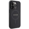 Guess GUHMP14LPSAHMCK Apple iPhone 14 Pro 6.1″ juodos spalvos kietas dėklas Saffiano MagSafe